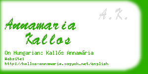 annamaria kallos business card