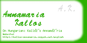 annamaria kallos business card